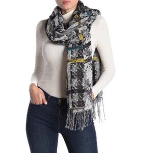Free Press Herringbone Plaid Blanket Scarf